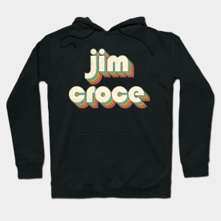 Retro Vintage Rainbow Jim Letters Distressed Style Hoodie